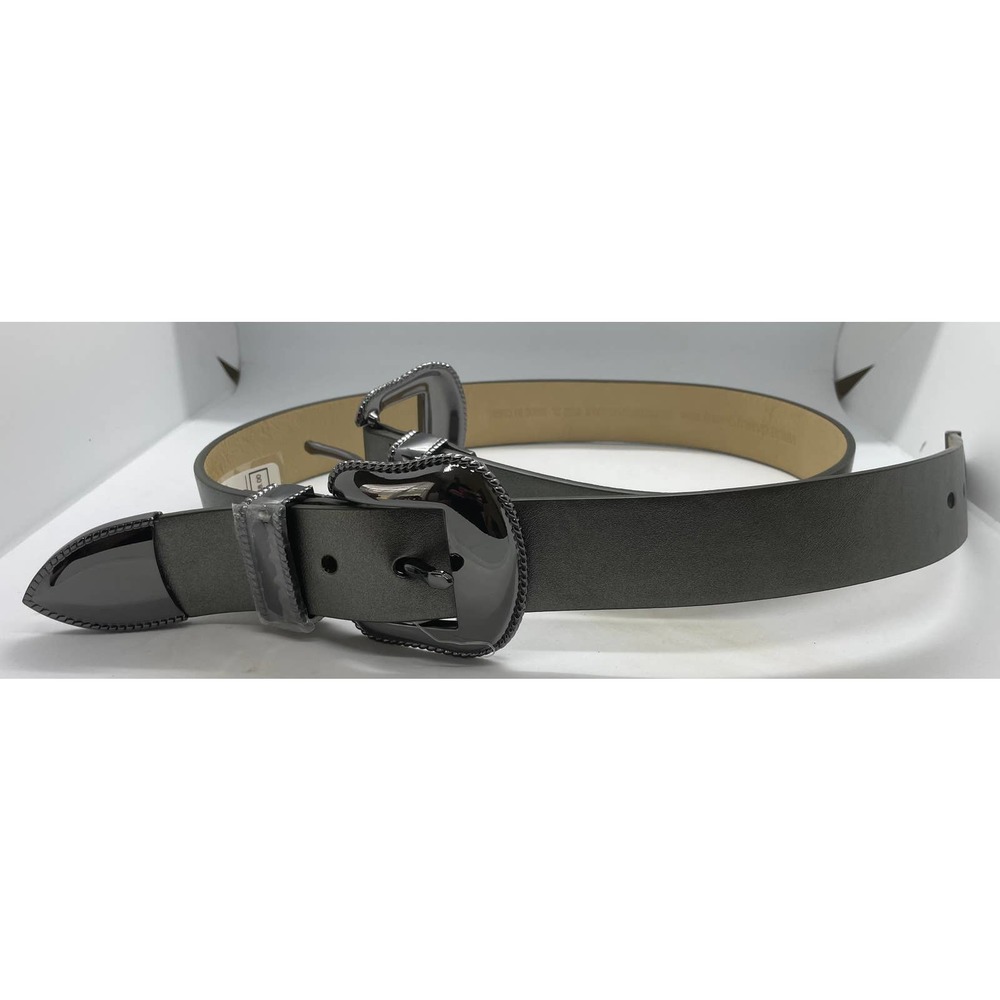 Vince Camuto Women’s Double Buckle Gunmetal Belt Size XL New With Tags $48